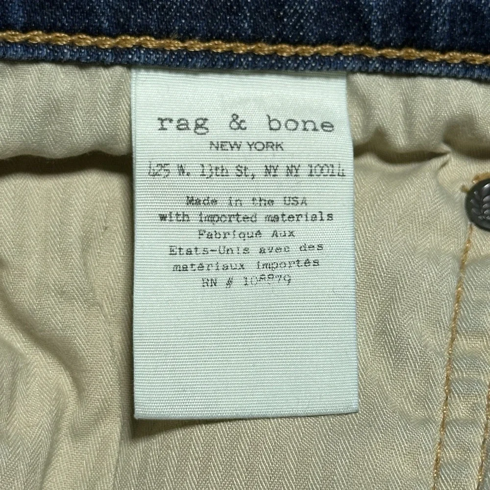 Rag & Bone Fit 2 Slim Jeans 38x29** Button Fly USA Made Denim‎ Dukes Medium Wash - Picture 6 of 16